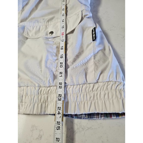 vintage IZZI 1985 Reversible Jacket‎ size Medium snap button rain hood plaid wht - Picture 13 of 16